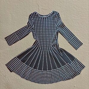 H&M black and white flattering knit dress/ Christmas ready